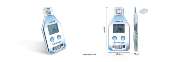 Thiết bị ghi dữ liệu nhiệt độ và độ ẩm PDF dùng một lần có màn hình LCD TZONE TempU08 - Hình ảnh 2