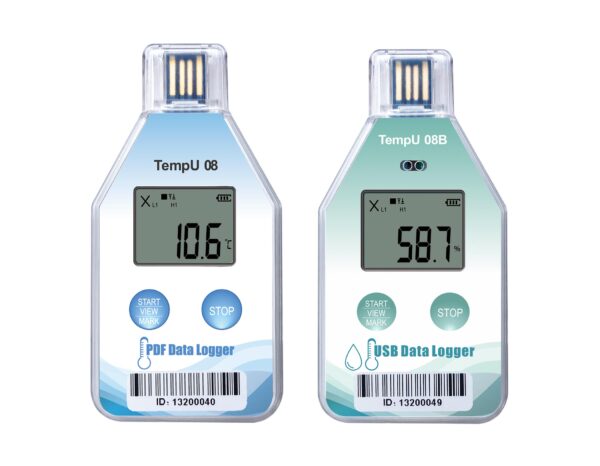 Thiết bị ghi dữ liệu nhiệt độ và độ ẩm PDF dùng một lần có màn hình LCD TZONE TempU08