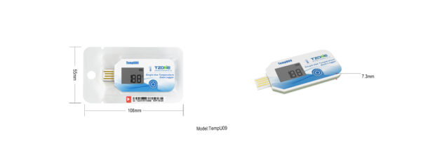 Thiết bị ghi dữ liệu nhiệt độ PDF/CSV dùng một lần TZONE TempU09 - Hình ảnh 3